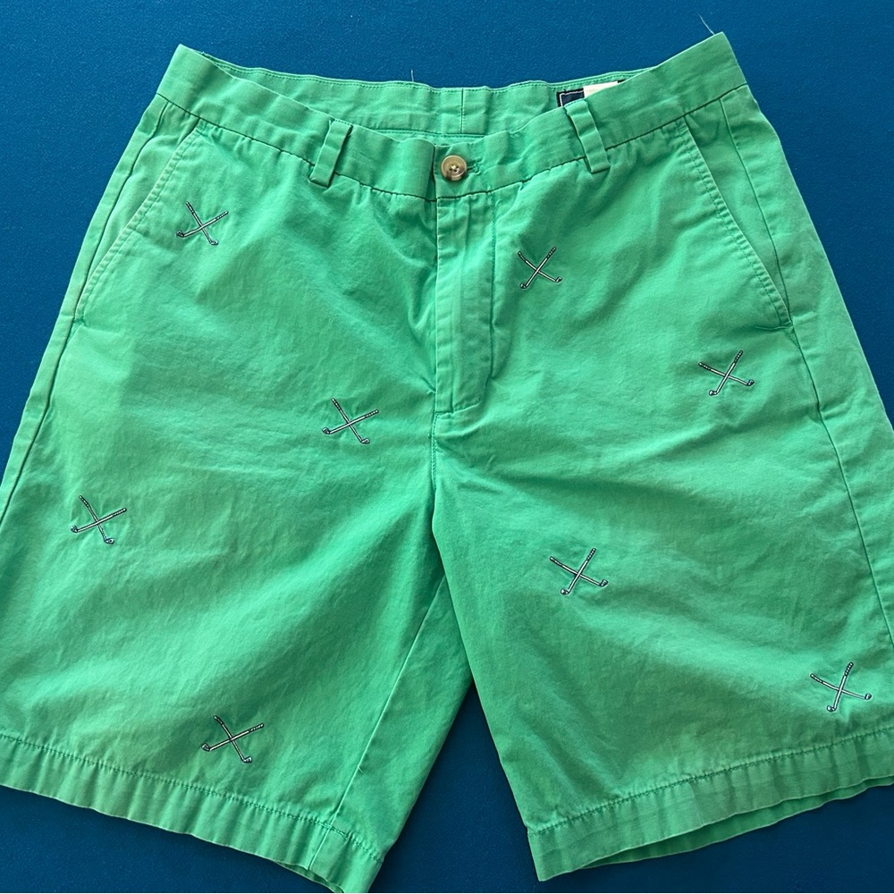 Vineyard Vines Green Embroidered Men's Shorts